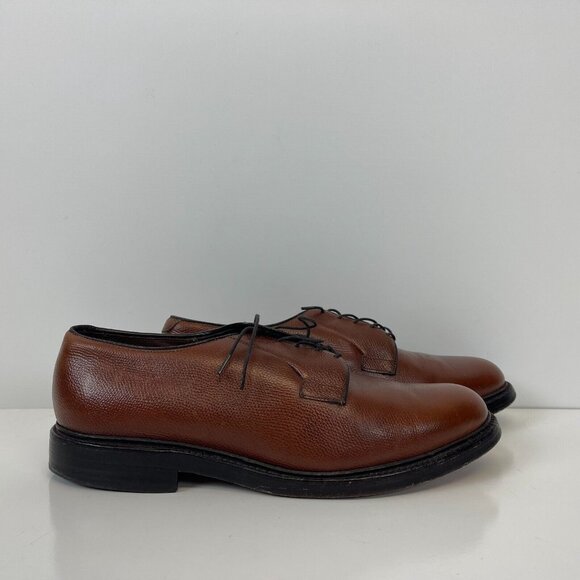 Allen Edmonds Leeds Oxford Shoes Pebble Grain Leather Brown Mens Size 9.5 D